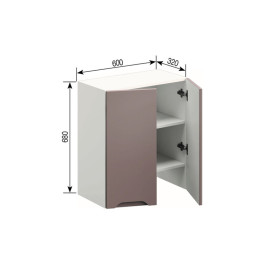 Кухонная секция верхняя В 60 під витяжку Зарина Мир мебели