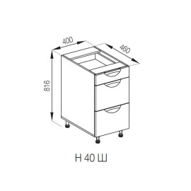Кухонная секция нижняя Н 40 ДШ LUX Адель Люкс Мир мебели