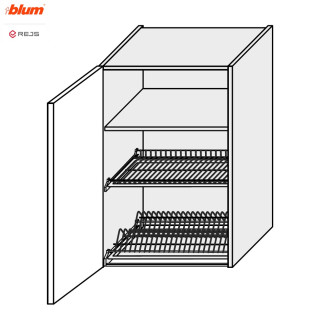 Кухонная секция Мери верхняя 60ВС/900 1дв Сушка Pro Blum  +  Rejs MR-579W/9003gl MiroMark