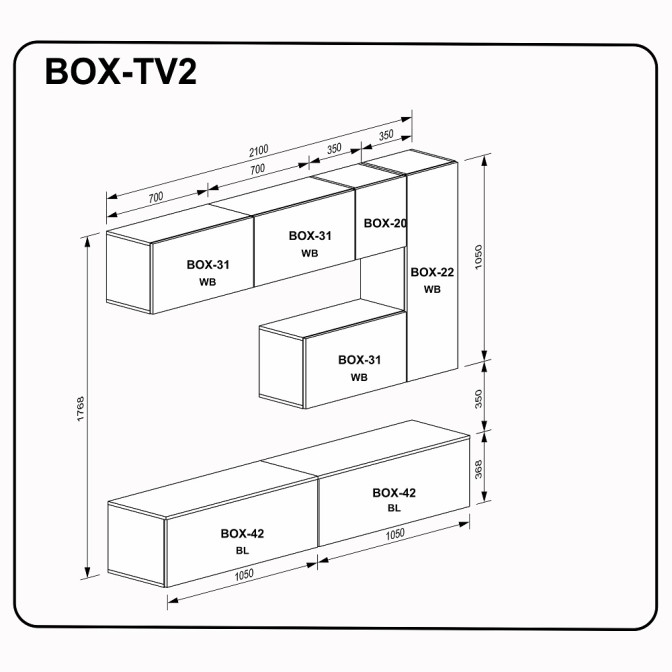 Комплект в гостиную BOX TV2 MiroMark