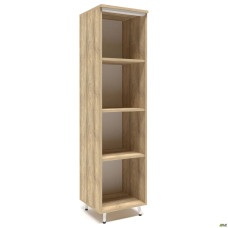 Пенал книжный открытый Delta DL - 602 (434х420х1685мм) Блэквуд Ячменный / Опора Белый беж AMF