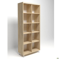 Шкаф книжный открытый Delta DL - 901 (864х420х2078мм) Блэквуд Ячменный / Опора Белый беж AMF