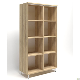 Шкаф книжный открытый Delta DL - 902 (864х420х1685мм) Блэквуд Ячменный / Опора Белый беж AMF