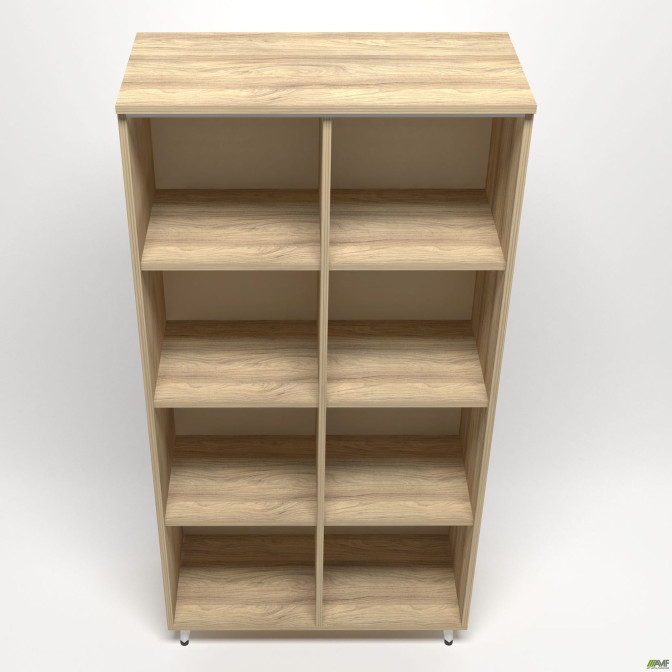 Шкаф книжный открытый Delta DL - 902 (864х420х1685мм) Блэквуд Ячменный / Опора Белый беж AMF