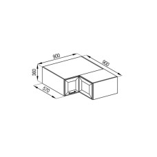 Кухонная секция антресоль А 90х90 кут прямий (570) Марго Мир мебели 