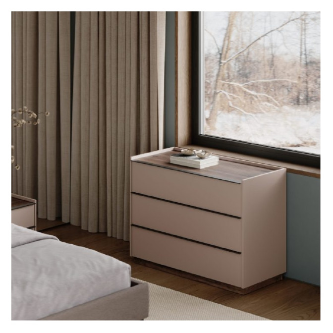 Комод 3Ящ Тоффи / Toffee Супермат Тоффи - Орех Макадамия MiroMark TF-63-TF