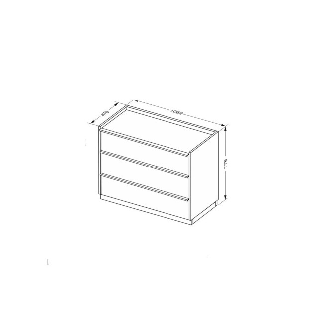 Комод 3Ящ Тоффи / Toffee Супермат Тоффи - Орех Макадамия MiroMark TF-63-TF