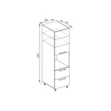 Кухонна секція пенал П 60 ДШ LUX (h-920) Адель Світ меблів