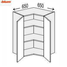 Кухонна секція Вінтаж верхній Кут В 90° 650х650/720 2дв Pro Blum VN-494W/9003 MiroMark