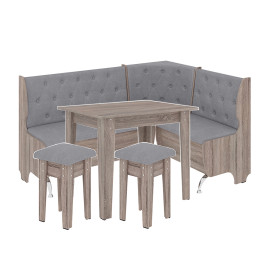 Кухонный комплект Адмирал Уголок  +  Стол нераскладной - 4  +  Табурет - 4 Пехотин