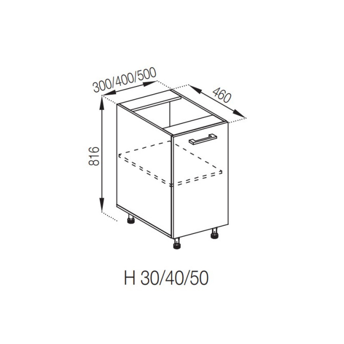 Кухонная секция нижняя Н 40 Марта Мир мебели 
