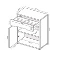 Комод 2Дв 1Ящ Стелла / Stella Глянець Білий MiroMark SL-62-WB