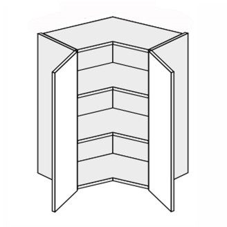 Кухонна секція Міленіум WG верхня Кут В 90° 650х650/720 2дв ML-492W/01 MiroMark
