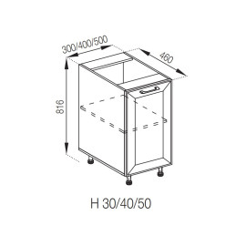 Кухонная секция нижняя Н 30 Марго Мир мебели