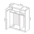 Шафа 3Дв Бартон / Barton Супер Мат Білий MiroMark BT-23-WM