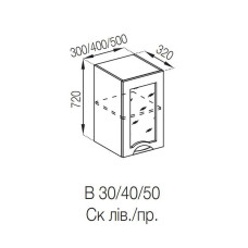 Кухонная секция верхняя В 50 Ск Адель Люкс Мир мебели