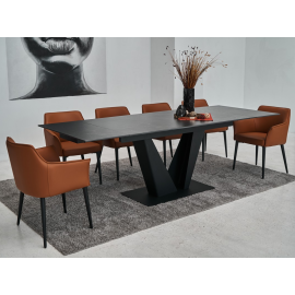 Керамический стол Алонцо TML-955 неро дорадо  +  черный Vetro mebel