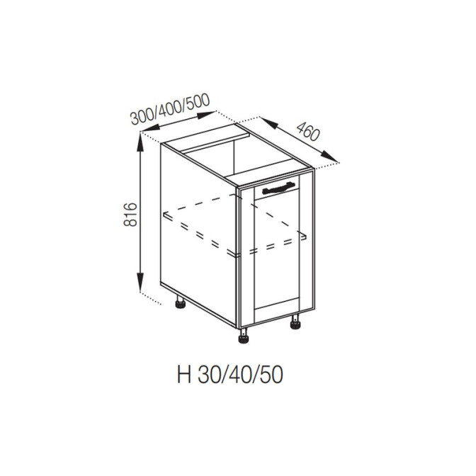 Кухонная секция нижняя Н 50 Доминика Мир мебели