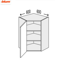 Кухонна секція Вінтаж верхній Кут В 45° 600х600/900 1дв Pro Blum VN-596W/9003 MiroMark
