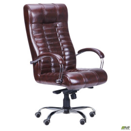 Кресло Атлантис Хром Механизм MB Кожа Люкс комбинированная черная AMF