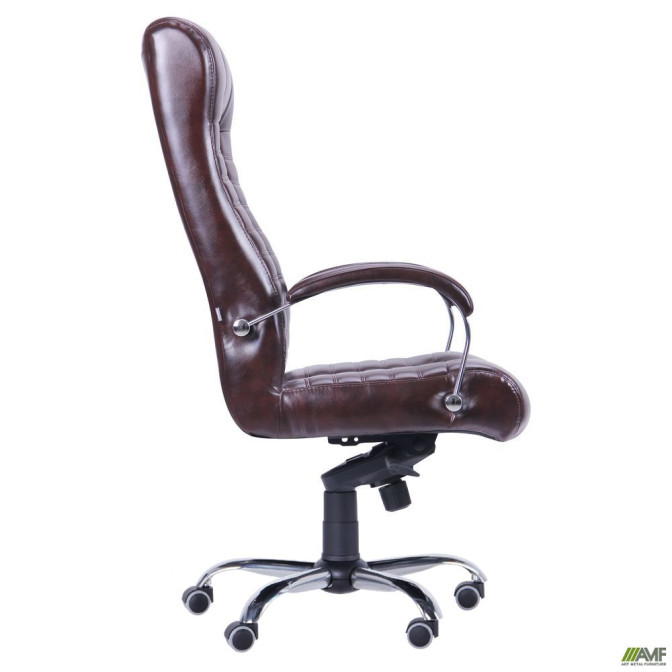 Кресло Атлантис Хром Механизм MB Кожа Люкс комбинированная черная AMF