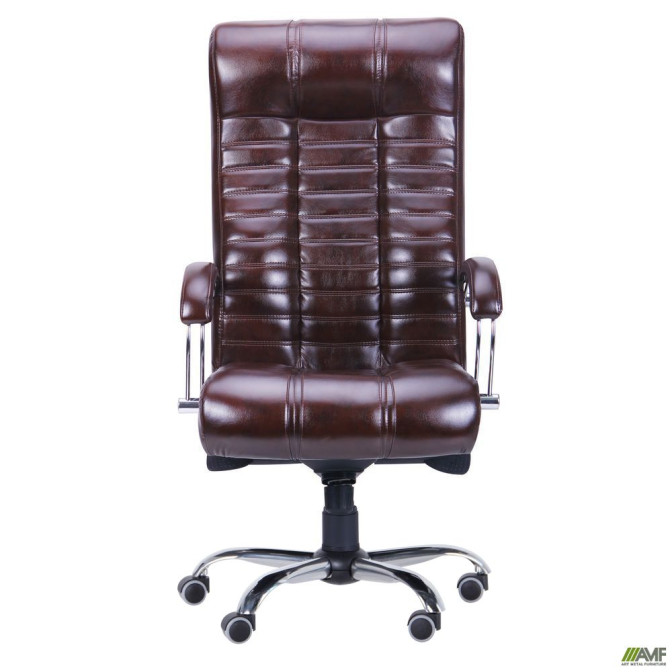 Кресло Атлантис Хром Механизм MB Кожа Люкс комбинированная черная AMF