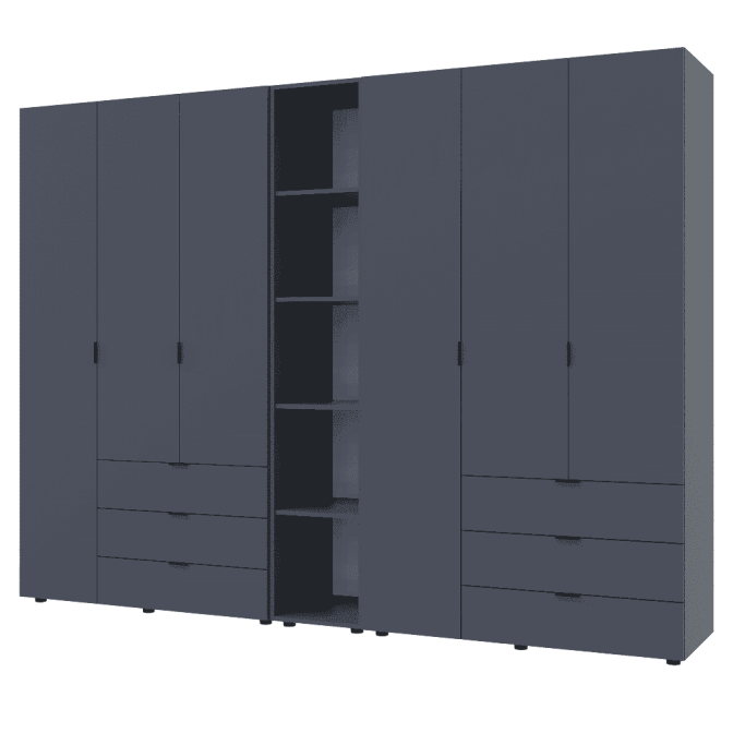 Комплект шкафов с этажеркой Гелар 3 + 3 ДСП Doros