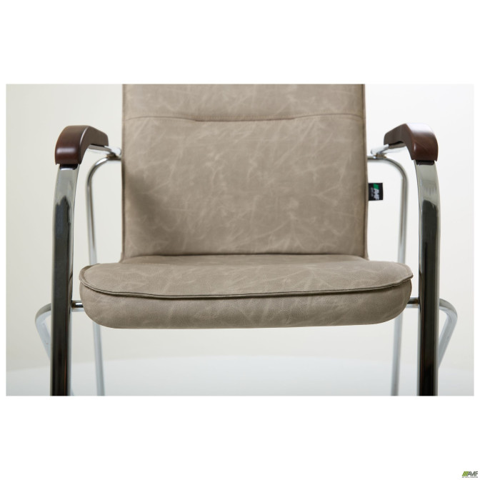 Стілець Самба хром горіх WAX Light Grey без канта AMF