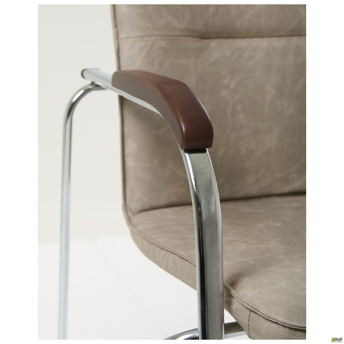 Стілець Самба хром горіх WAX Light Grey без канта AMF