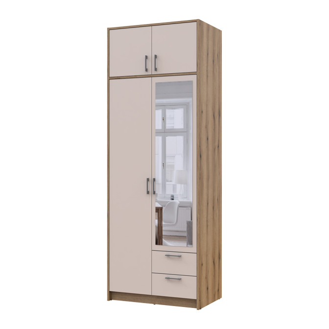 Шкаф Ронди с зеркалом и антресолью 2 ДСП 82 Doros
