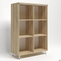 Шкаф книжный открытый Delta DL - 903 (864х420х1292мм) Блэквуд Ячменный / Опора Белый беж AMF