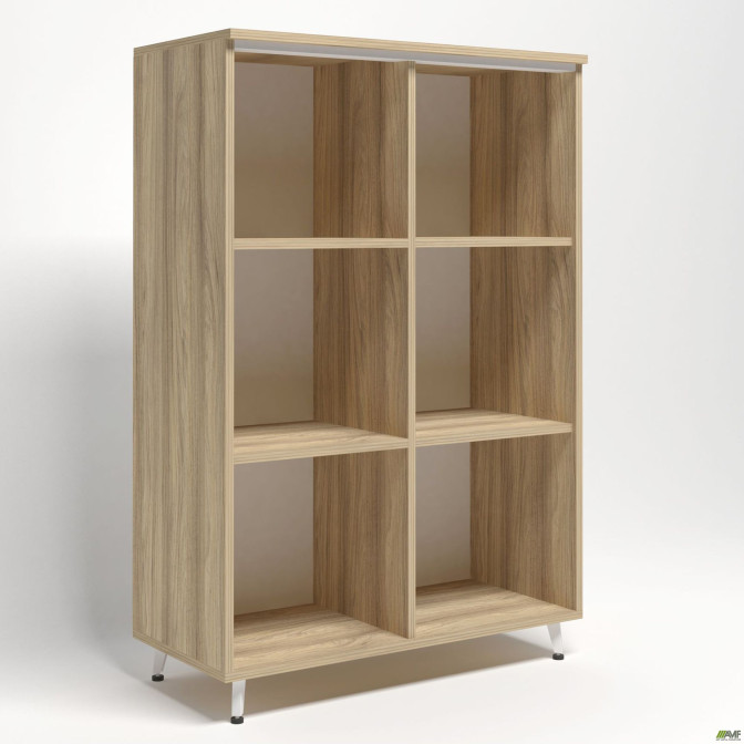 Шкаф книжный открытый Delta DL - 903 (864х420х1292мм) Блэквуд Ячменный / Опора Белый беж AMF