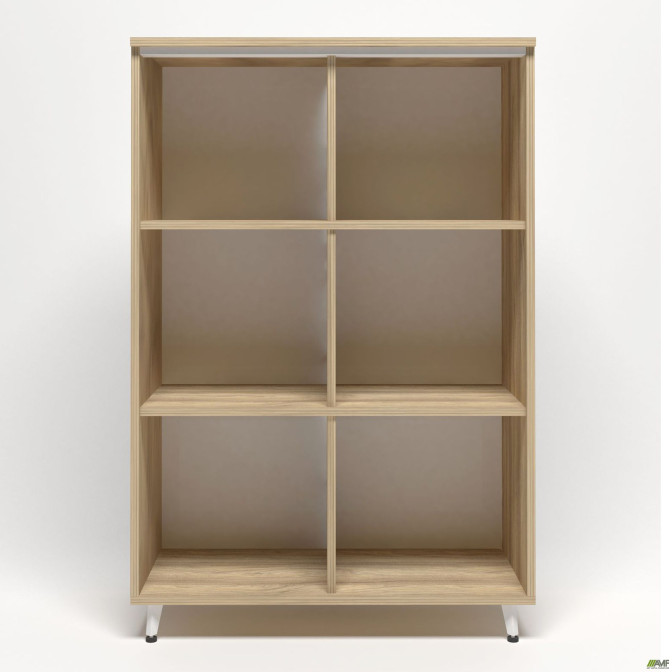 Шкаф книжный открытый Delta DL - 903 (864х420х1292мм) Блэквуд Ячменный / Опора Белый беж AMF