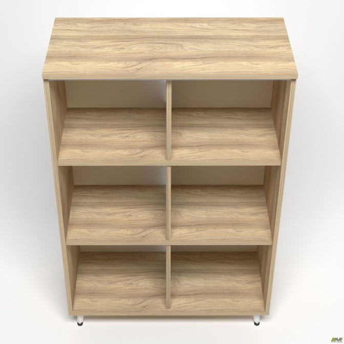 Шкаф книжный открытый Delta DL - 903 (864х420х1292мм) Блэквуд Ячменный / Опора Белый беж AMF
