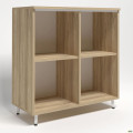 Шкаф книжный открытый Delta DL - 904 (864х420х909мм) Блэквуд Ячменный / Опора Белый беж AMF