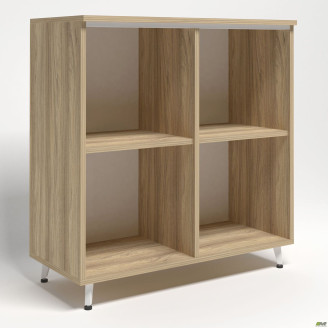 Шкаф книжный открытый Delta DL - 904 (864х420х909мм) Блэквуд Ячменный / Опора Белый беж AMF
