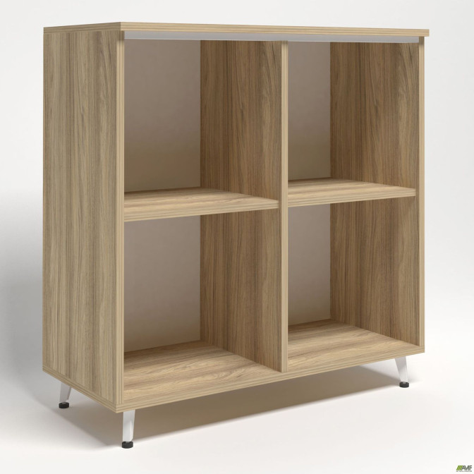 Шкаф книжный открытый Delta DL - 904 (864х420х909мм) Блэквуд Ячменный / Опора Белый беж AMF