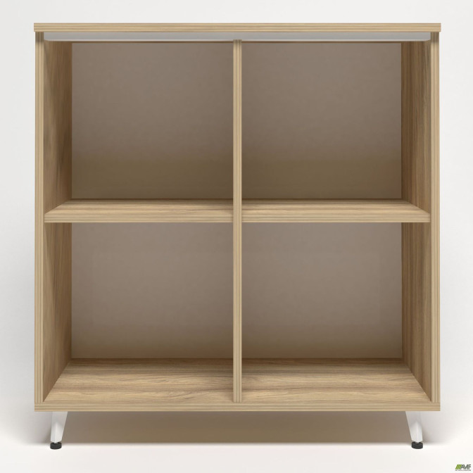 Шкаф книжный открытый Delta DL - 904 (864х420х909мм) Блэквуд Ячменный / Опора Белый беж AMF