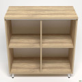 Шкаф книжный открытый Delta DL - 904 (864х420х909мм) Блэквуд Ячменный / Опора Белый беж AMF
