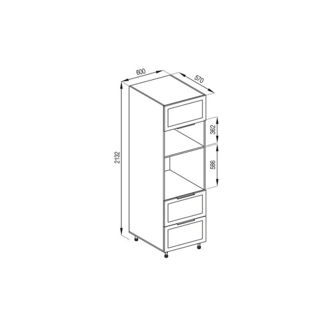 Кухонная секция пенал П 60 ДШ п/мікрохв. FAVORIT Анна Мир мебели