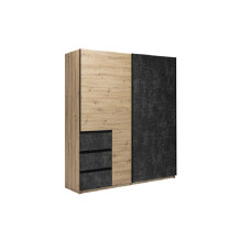 Шкаф-купе 1.75м 2Дв Вильма / Wilma Бетон Тёмный - Дуб Артизан MiroMark WL-18-CD