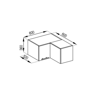 Кухонная секция антресоль А 60х60 кут прямий (320) Адель Мир мебели