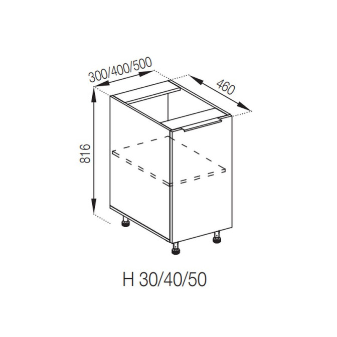 Кухонна секція нижня Н 40 Мілана Світ меблів