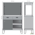 Coffee station Co-working (960х450х1497), Вяз либерти/Антрацит/Каркас черный графит AMF