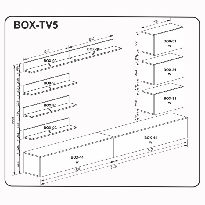 Комплект в гостиную BOX TV5 MiroMark