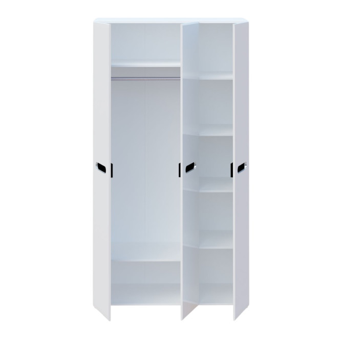 Шкаф 3ДЗ Глянец Белый / Чёрный Бьянко Мир Мебели