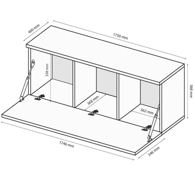 Секция BOX-44 TV 1,75 / Глянец Чёрный MiroMark BX-44-BL