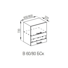 Кухонная секция верхняя В 60 БСк Марта Мир мебели