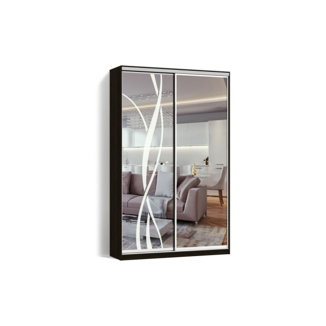 Шкаф-купе Классик-1 Двухдверный Зеркало  +  Пескоструй Luxe Studio Matroluxe