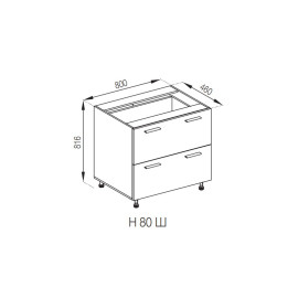 Кухонна секція нижня Н 80 Ш LUX Б'янка Світ меблів